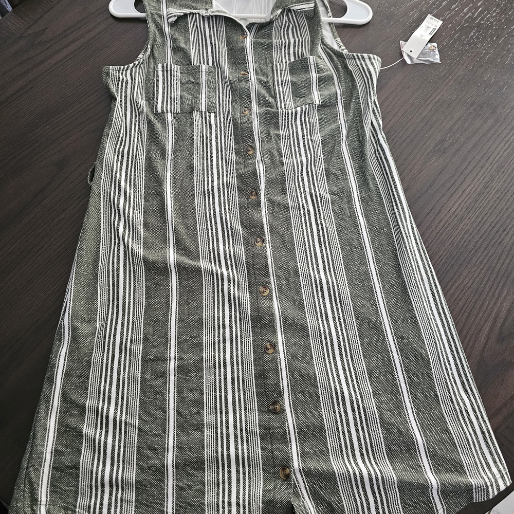 No Boundaries Green and White Striped Top